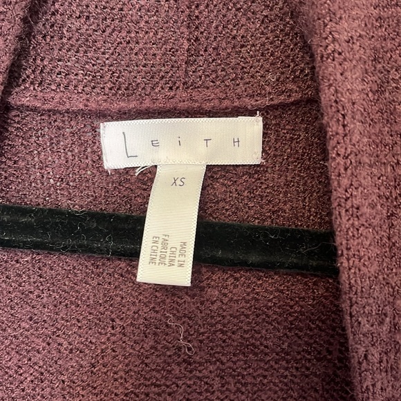 Leith Plum Full Length Cardigan - Picture 2 of 4
